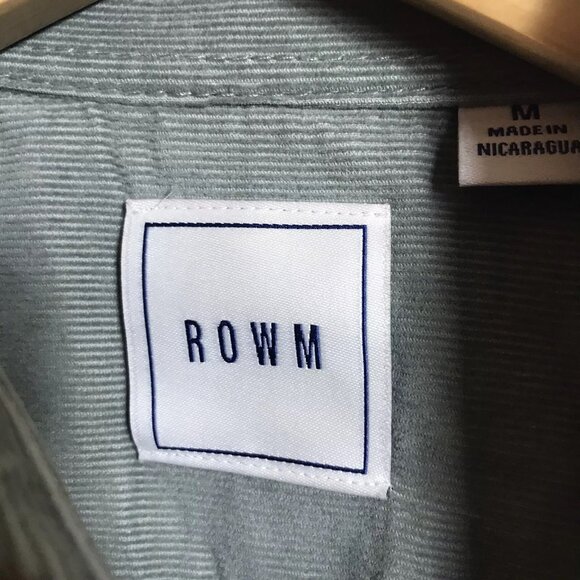 ROWM Mens Medium Long Sleeve Lightweight Corduroy Shirt Olive Green - Picture 4 of 5